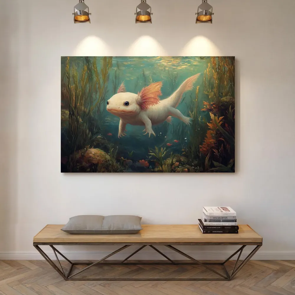 Whimsical Underwater Axolotl Art Print - Image 4