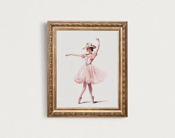 Ballerina Cowgirl Print Series No. 3, Vintage Western