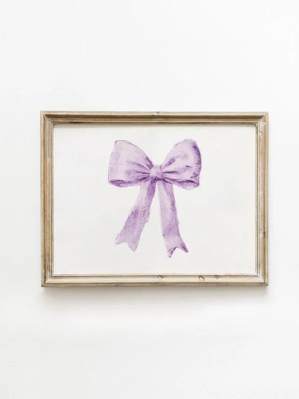Purple Bow Print, Preppy Retro Poster
