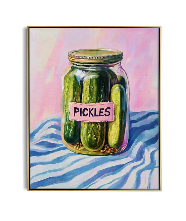 Vibrant Pickles Jar Art Print, Colorful Kitchen Decor
