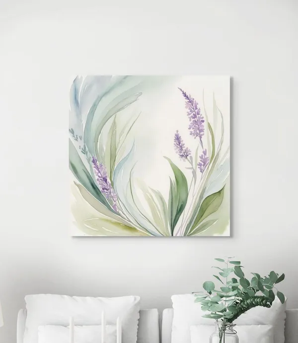 Floral Design With Soft Lines and Colors Poster