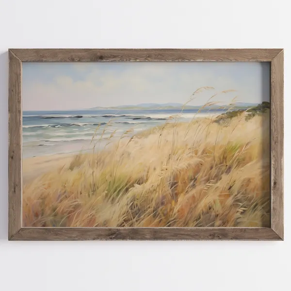Vintage Summer Beach, Farmhouse Coastal Art Print