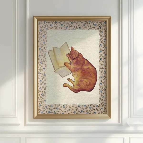 Vintage Book Poster, Book Nook Reading Room Art Print