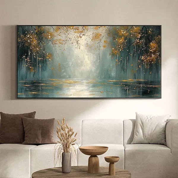 Minimalist Abstract Tree Landscape Oil Painting Art Print