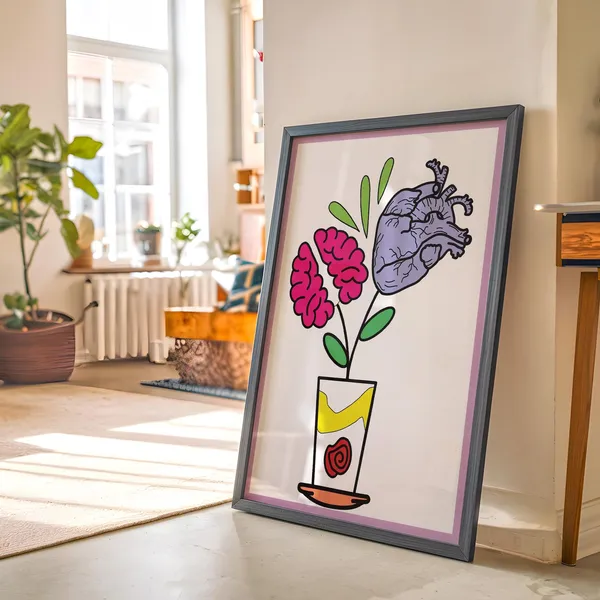 Colorful Modern Flower Art Print, Floral Decor