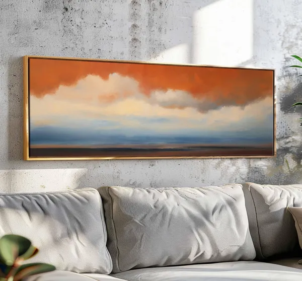 Moody Landscape Cloud Wall Art Print, Modern