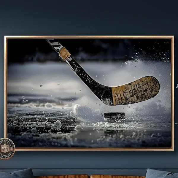 Hockey Stick and Puck Winter Sports Photo Art Print