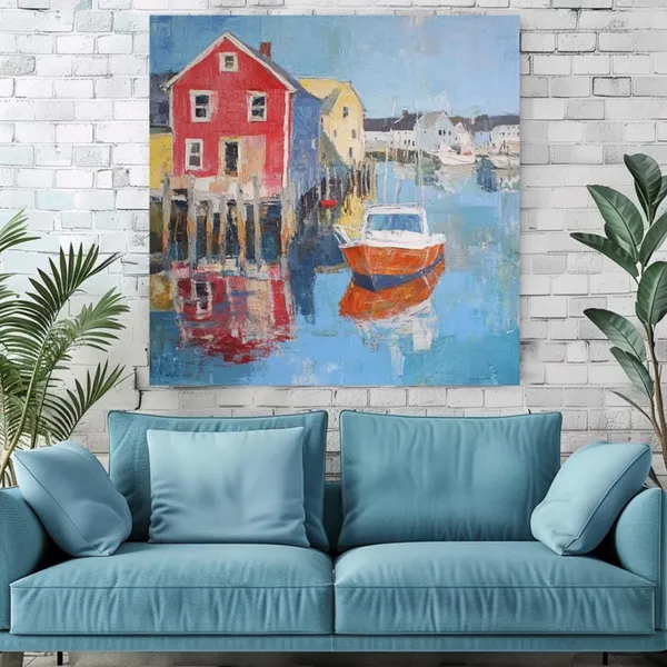 Coastal Lake House Wall Art Print, Beach House Decor