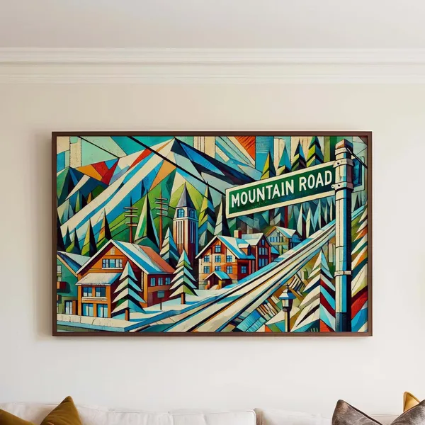 Vermont Mountain Road Travel Poster, Stowe