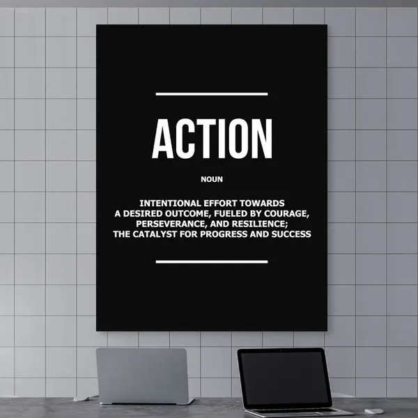 Action Noun Intentional Drive Courage Quote Print