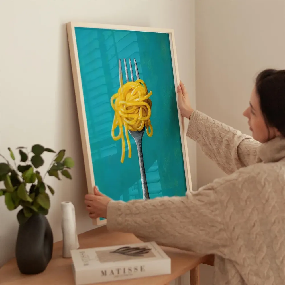 Colorful Pasta Art Print, Bright Kitchen Decor - Image 3