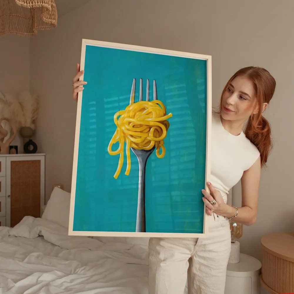 Colorful Pasta Art Print, Bright Kitchen Decor - Image 2