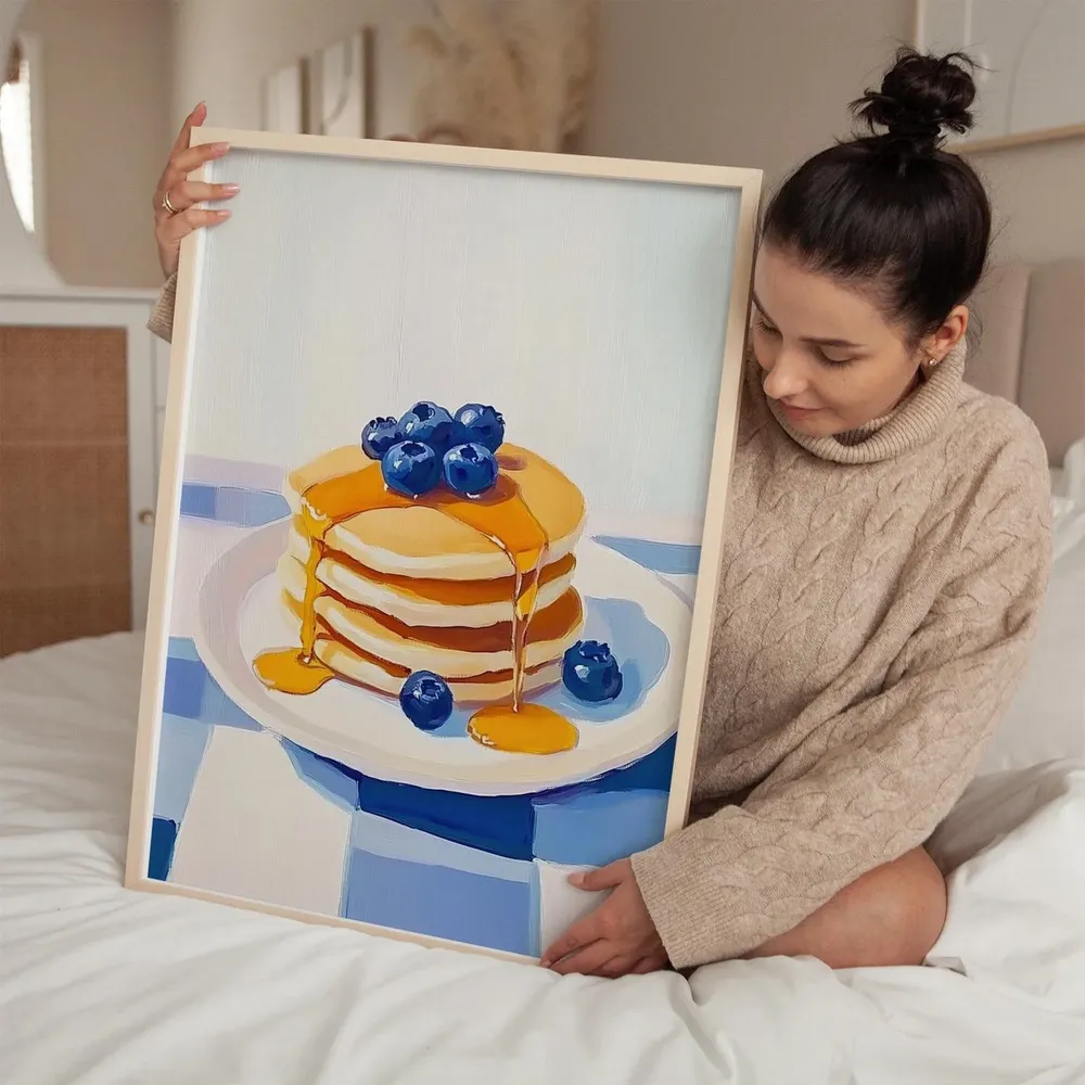 Blueberry Pancakes Art Print, Bright Kitchen Decor - Image 4