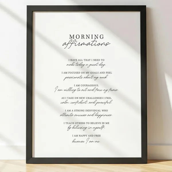 Morning Affirmations Motivational Poster Print