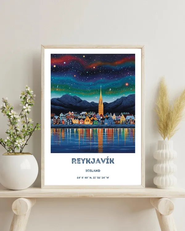 Reykjavik Reykjavk Classic Travel Poster