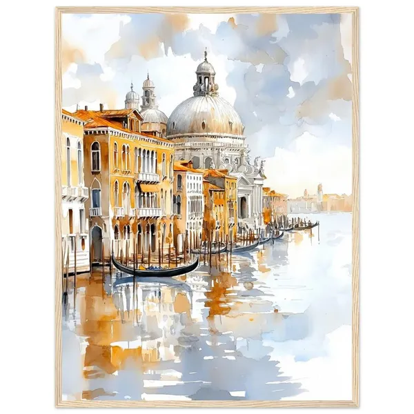 Venice Grand Canal Watercolor Travel Poster, Italy