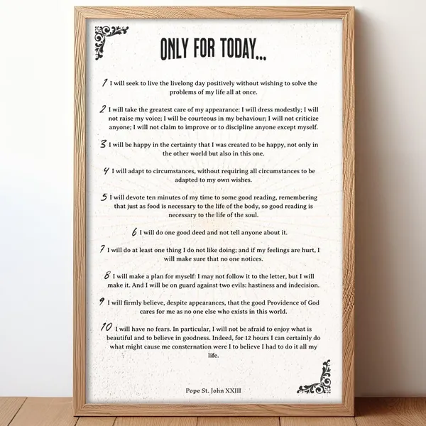 Pope John XXIII Daily Decalogue Art Print
