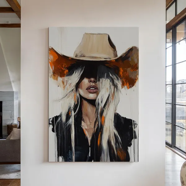 Abstract Cowgirl Modern Western Art Print