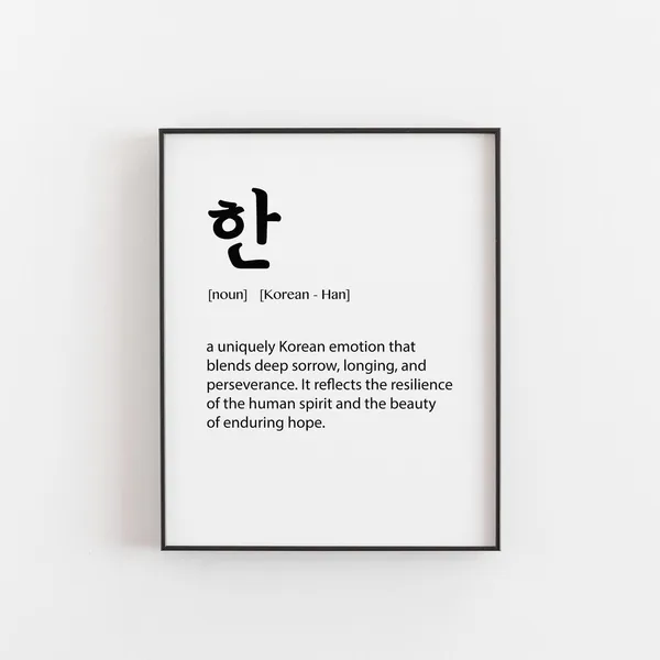 Han Definition Print, Korean Word for Resilience Poster