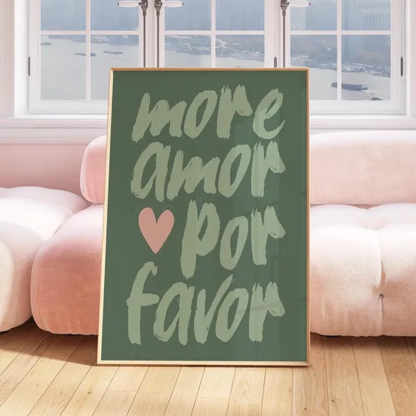 More Amor Por Favor Retro Bar Cart Art Print