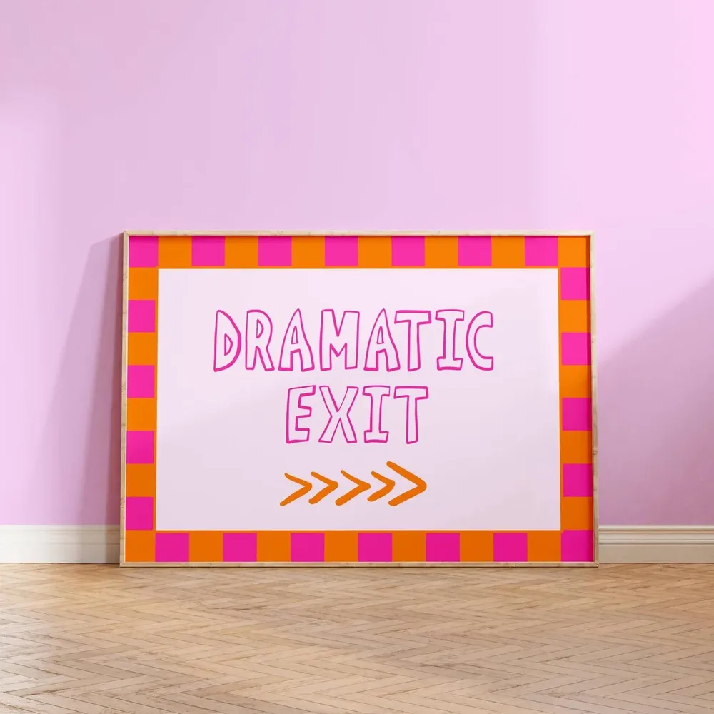 Dramatic Exit Theatre Lover Retro Poster Print - Image 3