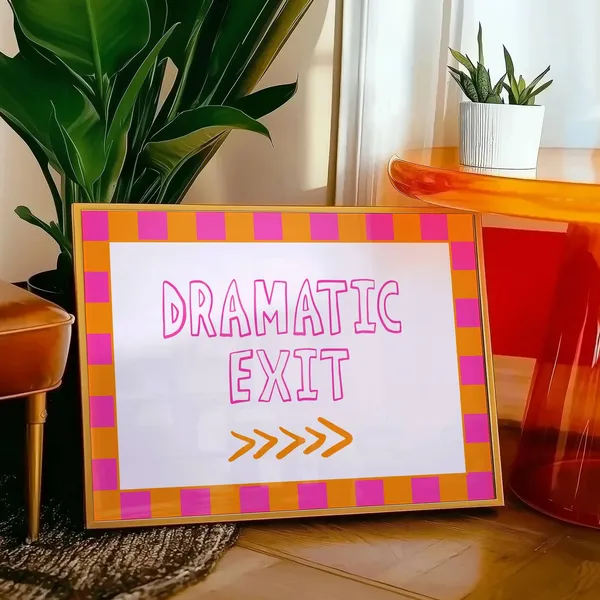 Dramatic Exit Theatre Lover Retro Poster Print