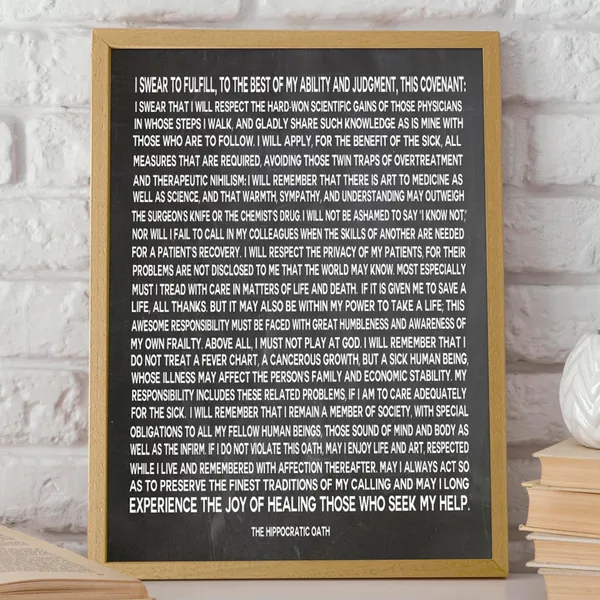 Doctor Oath, Hippocratic Oath Medical Art Print