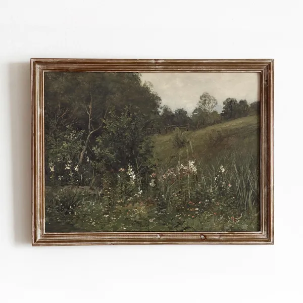 Summer Fields Vintage Flower Field Art Print