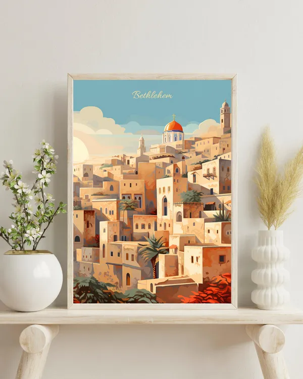 Bethlehem Poster, Christian Wall Art Print