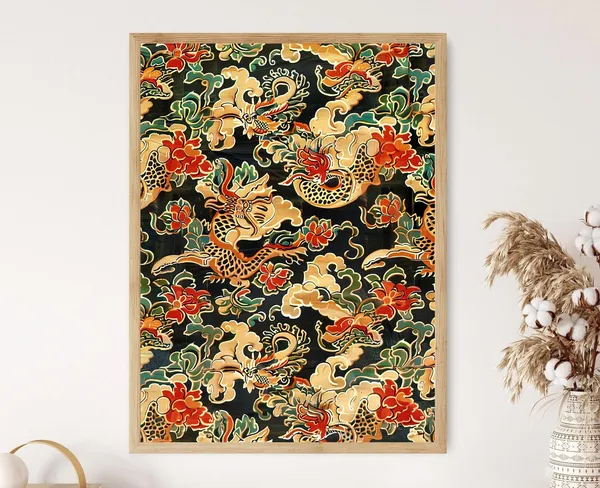 Indonesian Batik Pattern, Intricate Textile Art Print