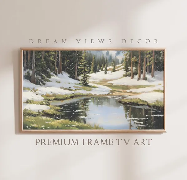 Winter Spring Neutral Landscape Art Print