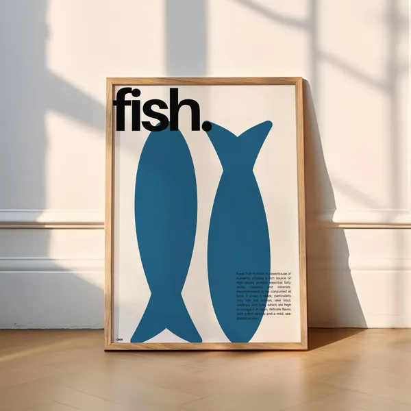 Fish Print Kitchen Poster, Seafood Kitchen Wall Art