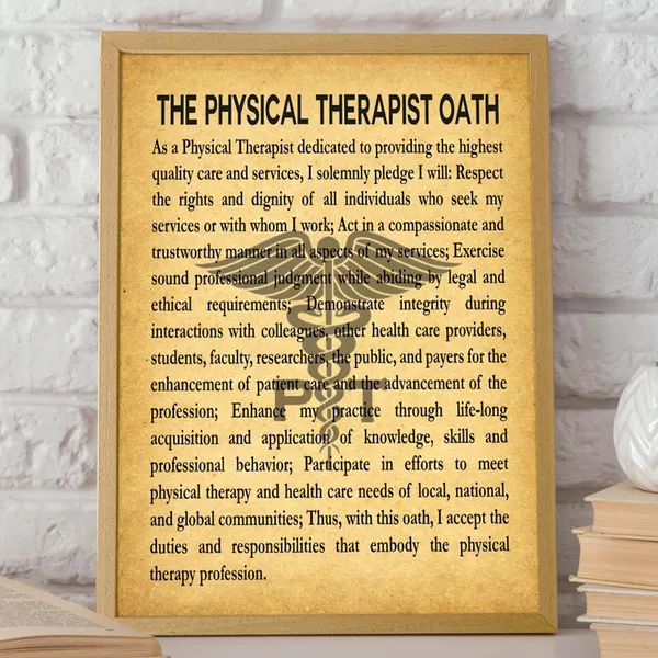 Physical Therapist Oath, Medical Graduation Art Print