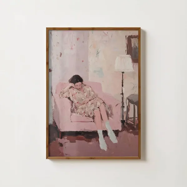 Woman Sleeping Vintage Portrait Art Print