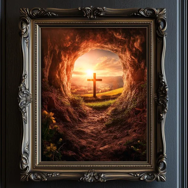 He Is Risen Resurrection Art Print, Easter Faith