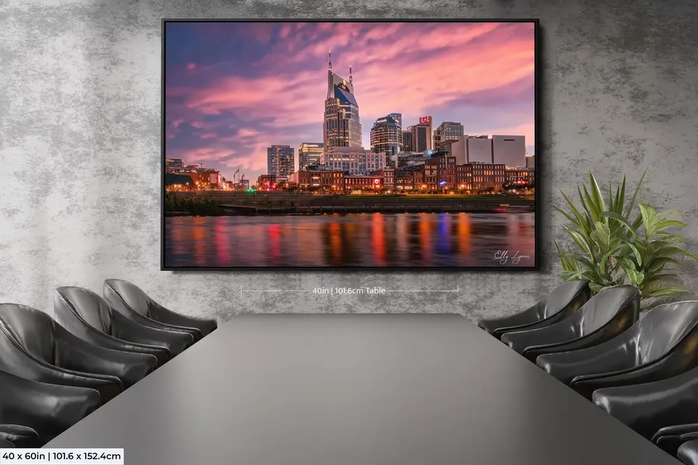 Nashville Skyline Sunset Travel Poster - Image 2