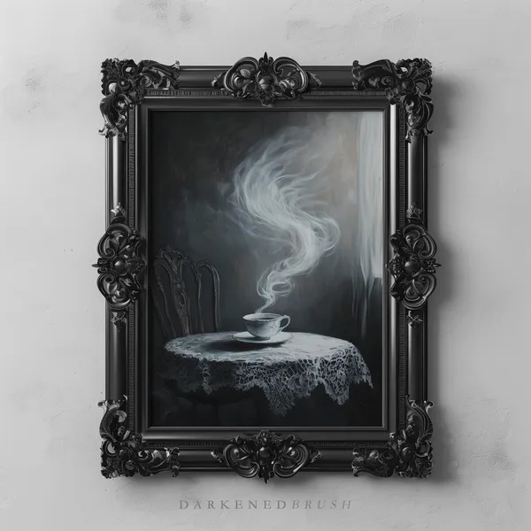 Haunted Teacup Gothic Tea Lover Art Print