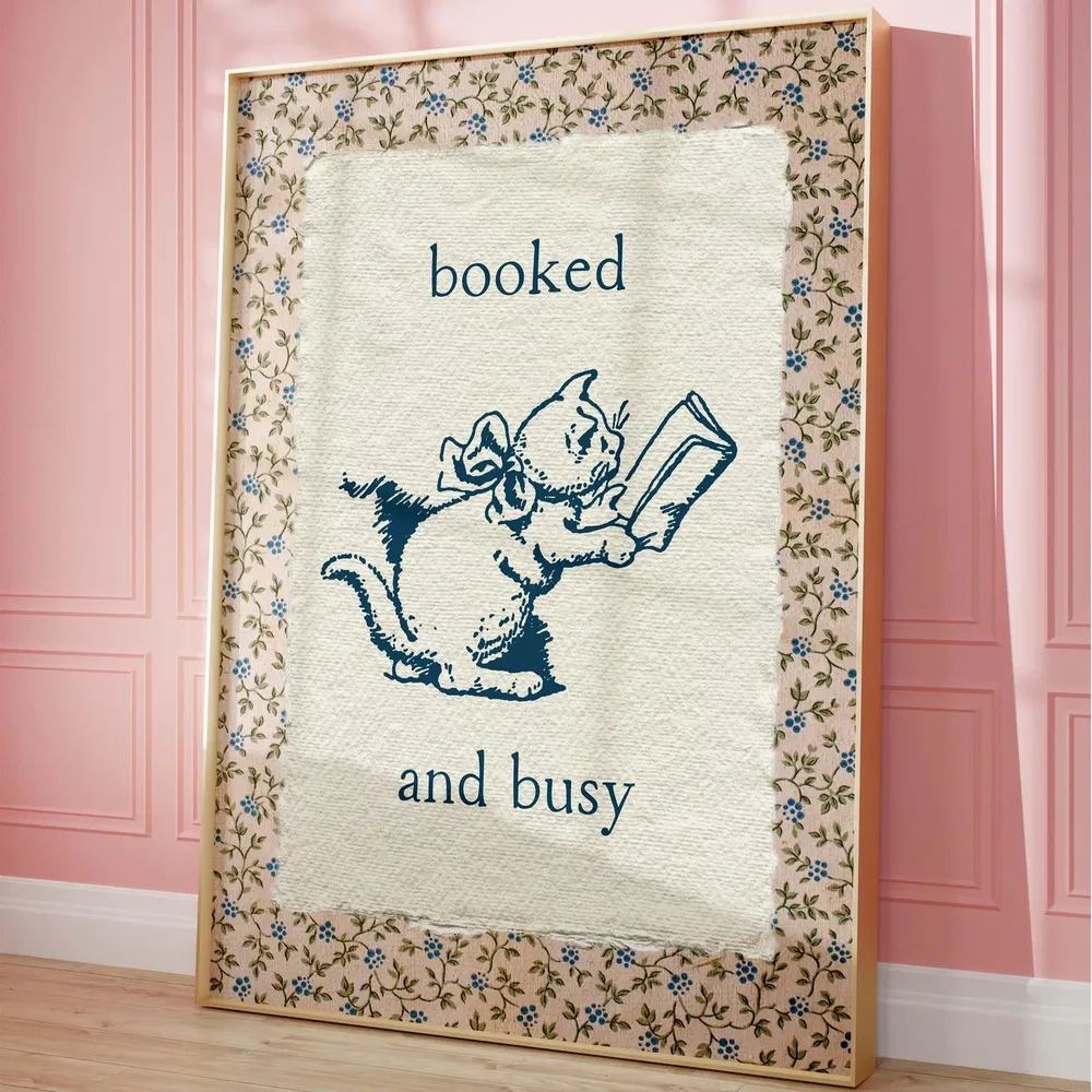 Booked And Busy Vintage Reading Classroom Poster Print - Image 5
