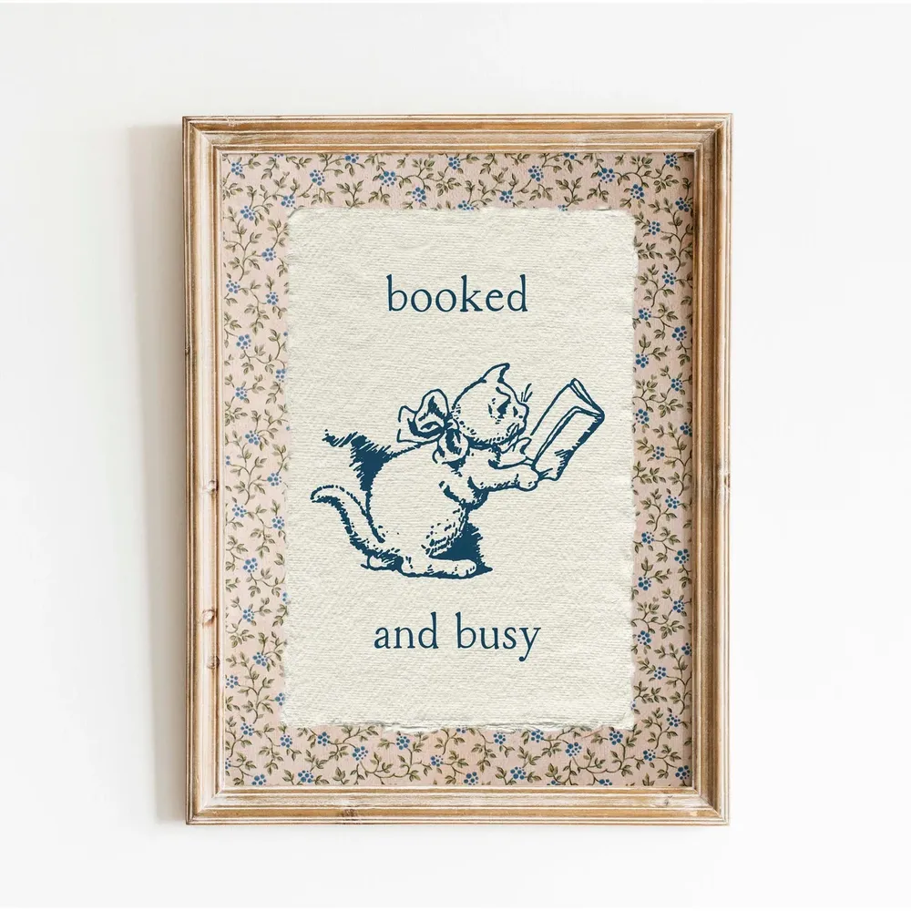 Booked And Busy Vintage Reading Classroom Poster Print - Image 3