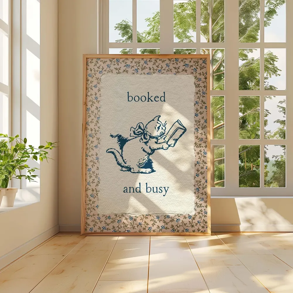 Booked And Busy Vintage Reading Classroom Poster Print - Image 4
