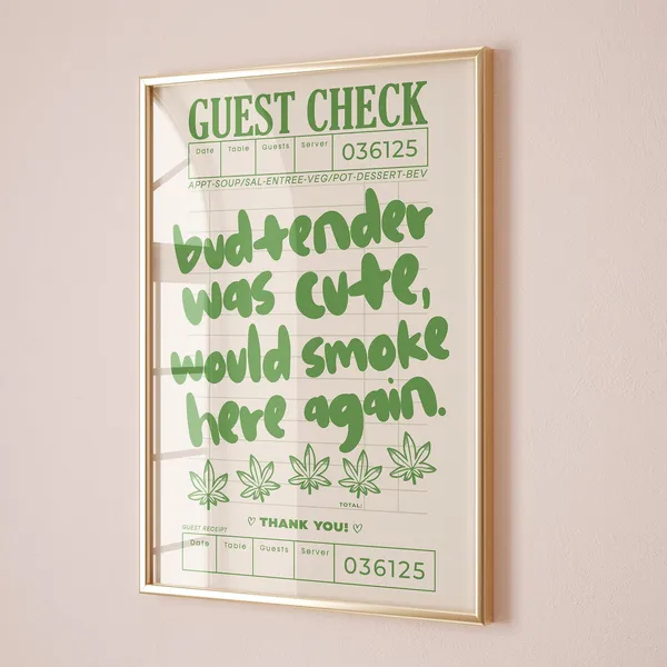 Budtender Was Cute Retro Cannabis Apartment Art Print