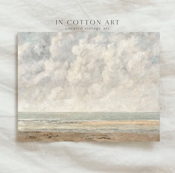 Vintage Seascape Coastal Oil Painting Art Print