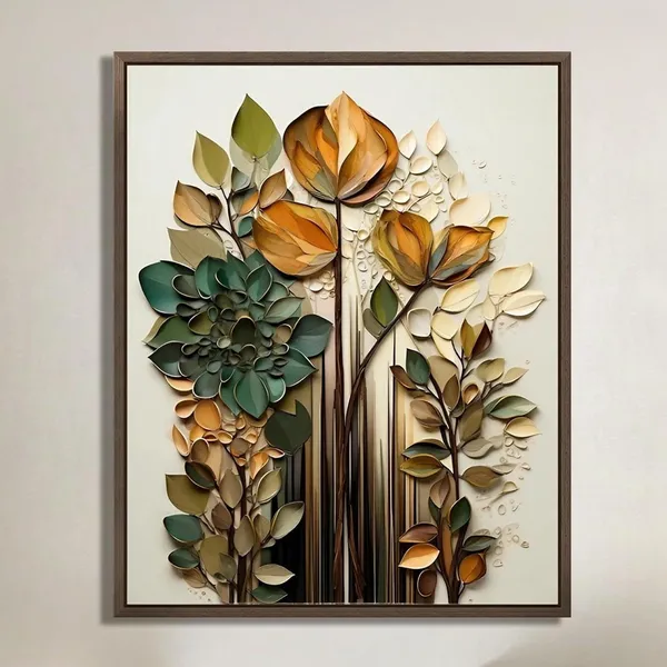 Earth Tones Botanical Print, Neutral Floral Art Print