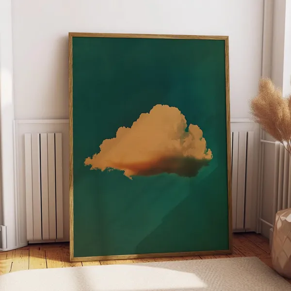 Retro Cloud In The Sky, Abstract Minimalist Art Print