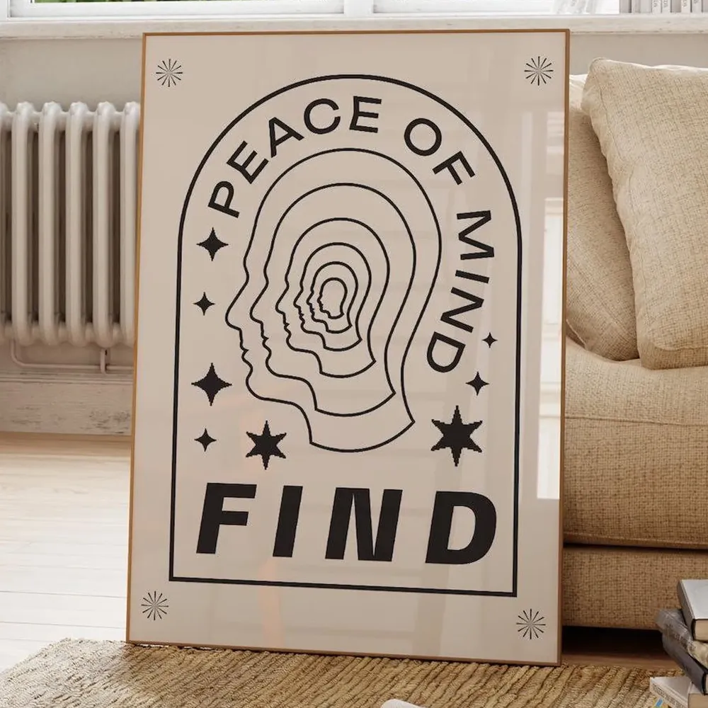 Find a Peace of Mind Quote Typography Art Print