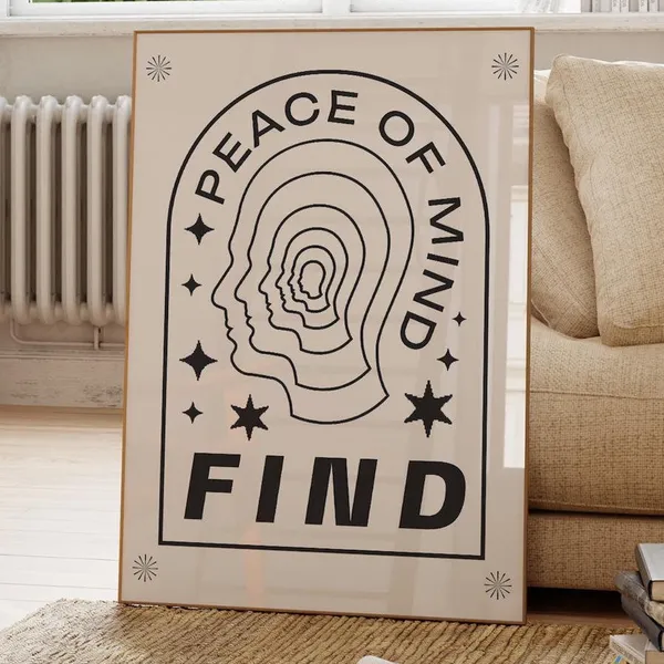 Find a Peace of Mind Quote Typography Art Print