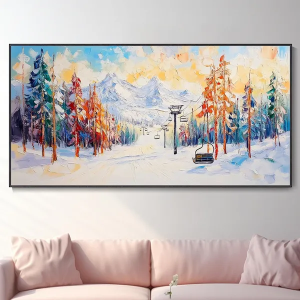 3D Skiing Art, Custom Skier Plaster Style Print