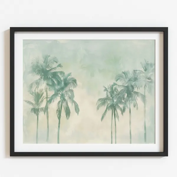 Neutral Palm Tree Print, Coastal Summer Minimalist Art