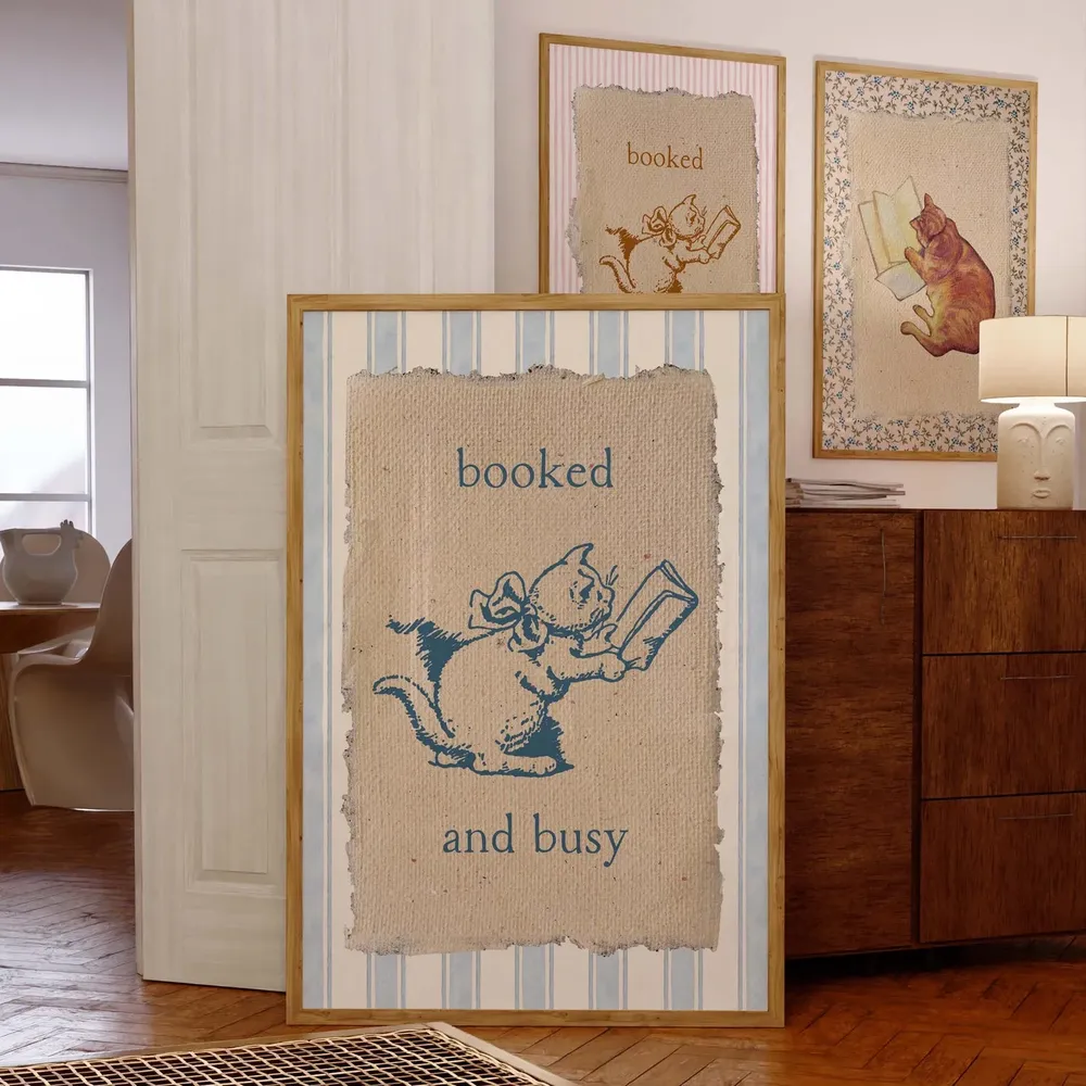 Grandmillennial Book Art, Reading Room Poster Print - Image 4