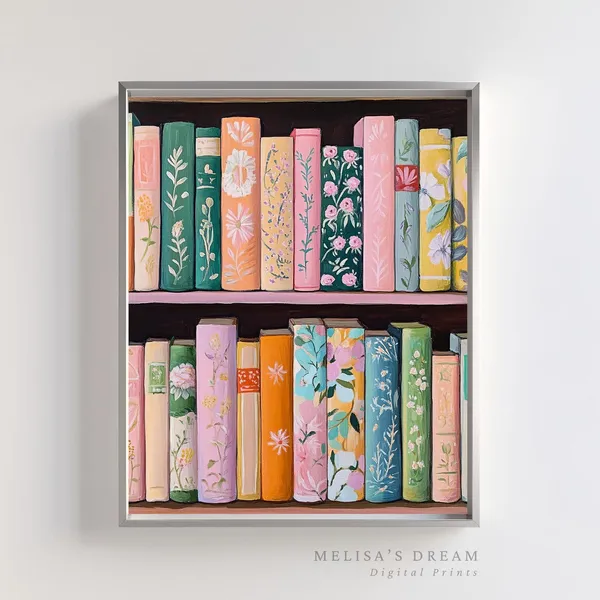 Vintage Book Inspired Book Stack Art Print